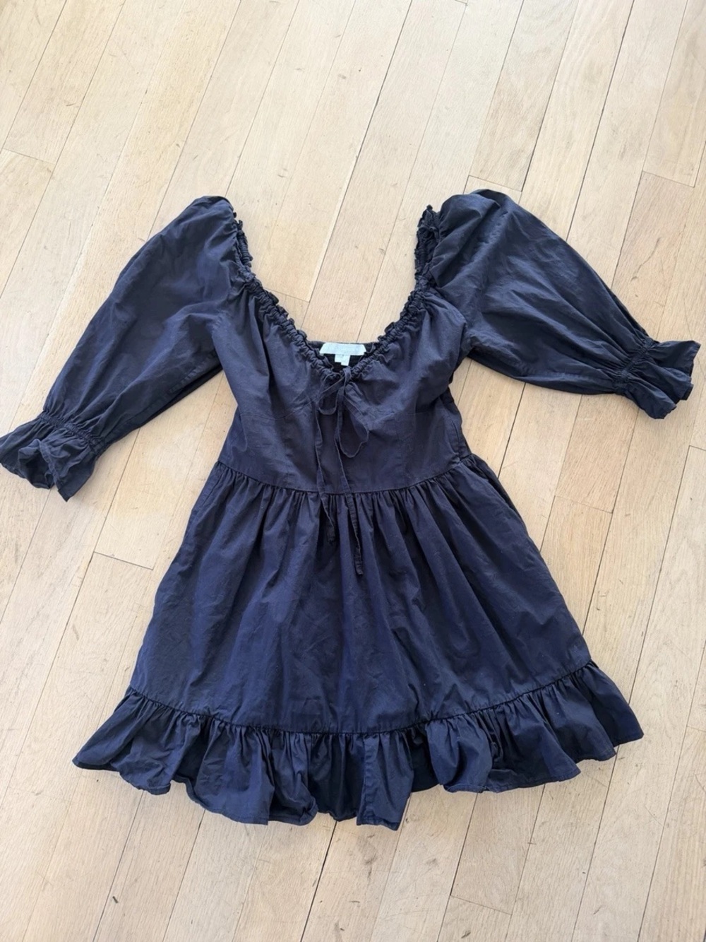 Long-Sleeve Ruffled Mini Dress - Picture 2 of 3